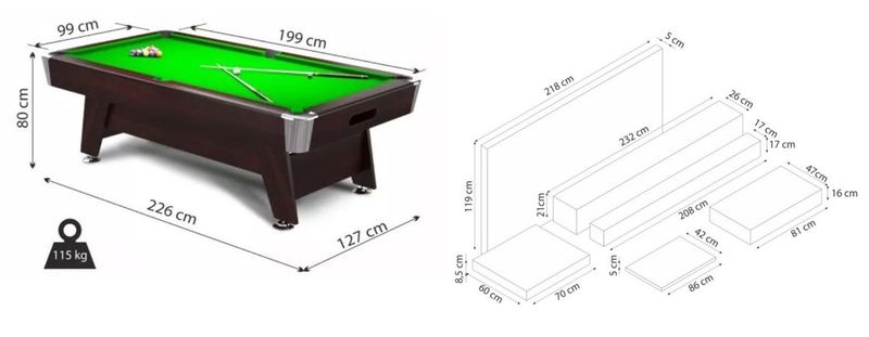 Emaga Bilard 7ft Radley Diamond MDF czarny + CT zdjęcie 7