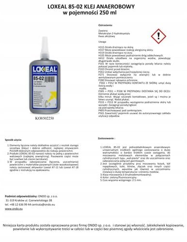 KLEJ DO OSADZANIA ŁOŻYSK TULEI WAŁÓW MOCNY LOXEAL 85-02 250 ml na Arena.pl