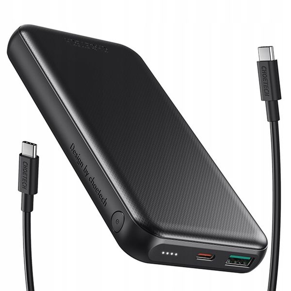CHOETECH POWERBANK 10000mAh 18W SZYBKI DUŻY POJEMNY POWER BANK USB-C +KABEL zdjęcie 5