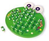 Gra logiczna Samotnik drewniana z żabkami