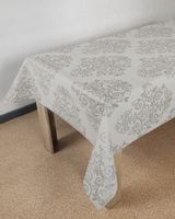 Obrus Cerata Ornament Srebrny Biały, Struktura 140cm x 10cm CA467