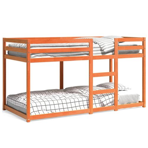 Łóżko piętrowe, woskowy brąz, 90x200 cm, lite drewno sosnowe na Arena.pl