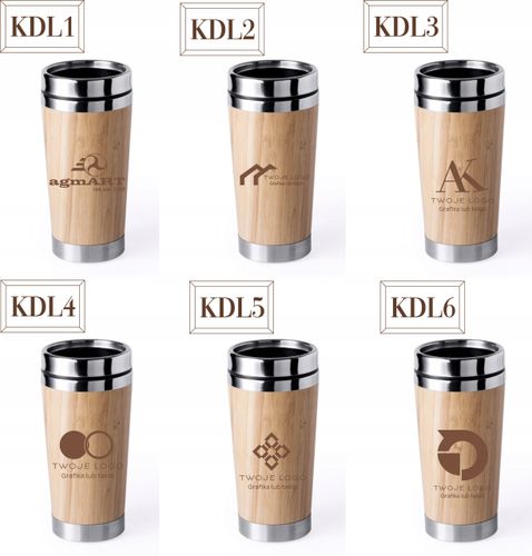 Kubek termiczny bambusowy z grawerem własnego logo DANYMI FIRMY na Arena.pl