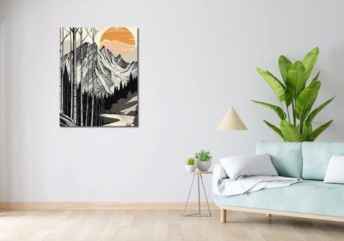 Obraz 70x90cm Drzeworys Górski na Arena.pl