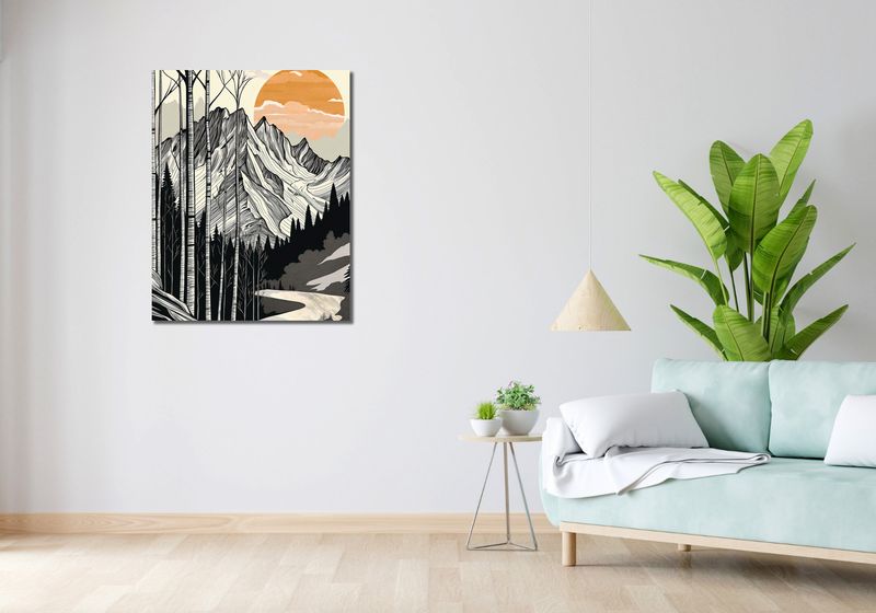 Obraz 70x90cm Drzeworys Górski zdjęcie 2
