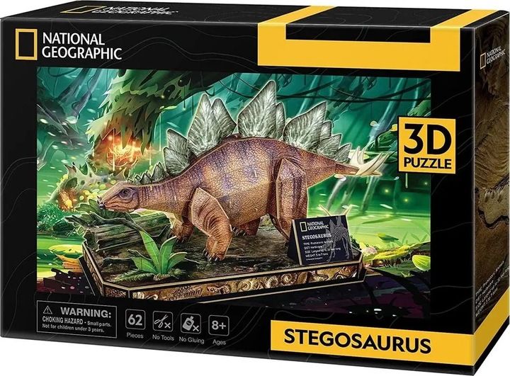 Puzzle 3D National Geographic Stegozaur - Cubic Fun zdjęcie 14