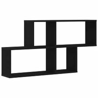 Półka ścienna z półką Czarny dąb 76 x 15 x 53 cm