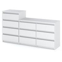Komoda 10 Szuflad Pojemna Szafka Hugo Stolik Rtv 160cm Salon Biały Mat