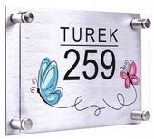 Tabliczka ADRESOWA elegancka 30x20 dibond plexi + DYSTANSE montażowe