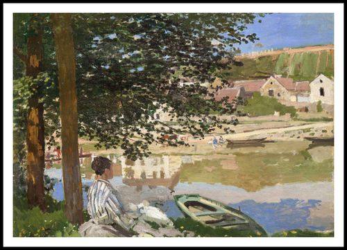 Plakat 100x70cm On the Bank of the Seine, Monet Vintage na Arena.pl