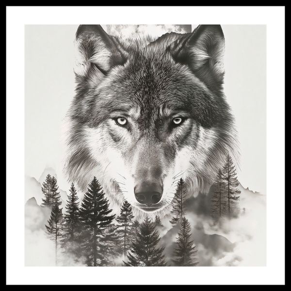 Plakat 40x40cm Wilczy Duch Lasu zdjęcie 3