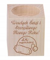 ŚWIECZNIK drewniany GRAWER LOGO prezent boże nadrodzenie personalizacja