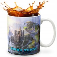 KUBEK 330ml GRAFIKA PREZENT ŚWIĘTA WZÓR - WĘDKARZ RYBAK + IMIĘ