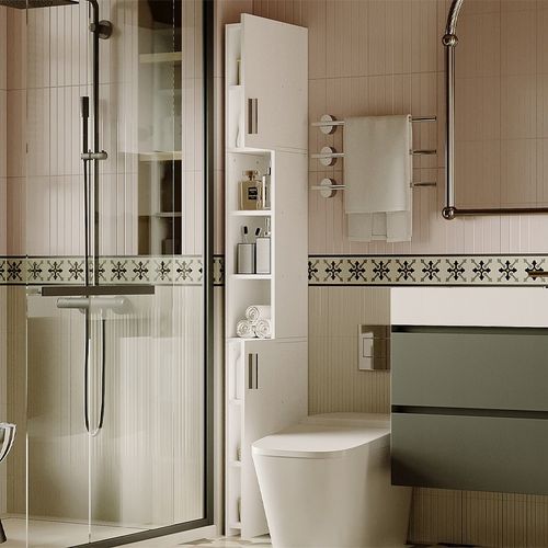 Regał łazienkowy stojący szafa biały loft szafka półka słupek wysoki 182 cm na Arena.pl