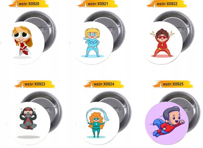 Przypinki buttony SUPER BOHATER PERSONALIZOWANE zdjęcie 8