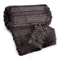 Koc stalowy 200x220 NINA flanelowy miękki ciepły i puszysty efekt 3D