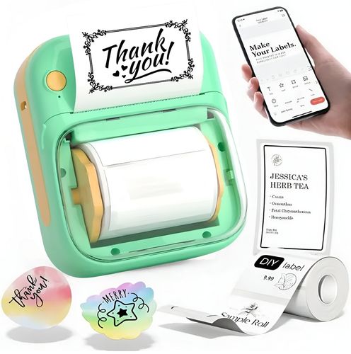 Mini drukarka termiczna etykiet samoprzylepnych aplikacja Bluetooth B3 na Arena.pl
