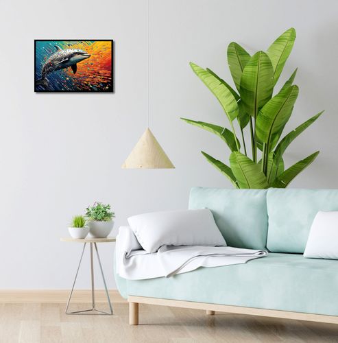 Plakat 45x30cm Delfin w Palecie Barw na Arena.pl
