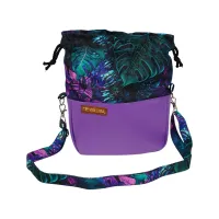 Sakiewka Torebka Ciemny Fiolet - Motyw Dżungli