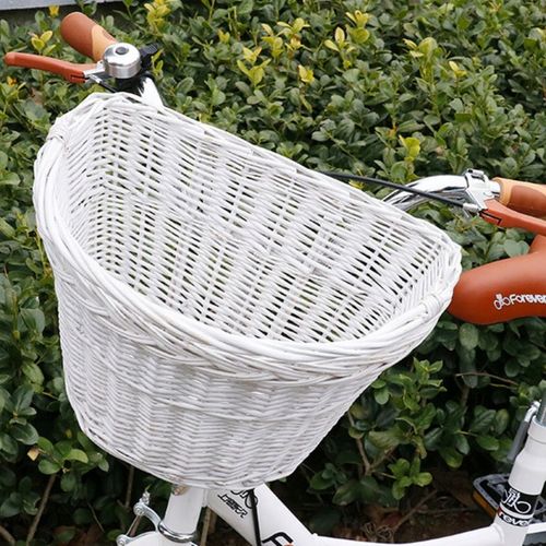 WIKLINOWY KOSZYK ROWEROWY NA ROWER KIEROWNICĘ POJEMNY UCHWYT CLICK BIAŁY na Arena.pl