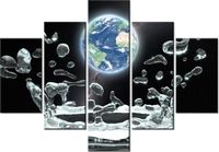 70 100CM OBRAZ 5 ELEM ŚWIATOWY PLUSK DRUK PŁÓTNO