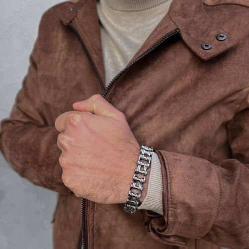 Bransoletka męska łańcuch motocyklowy prezent dla motocyklisty BLINGART na Arena.pl