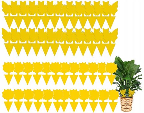 60x ŻÓŁTY LEP DO DONICZEK MOTYL na ziemiórki mszyce muszki owocówki na Arena.pl