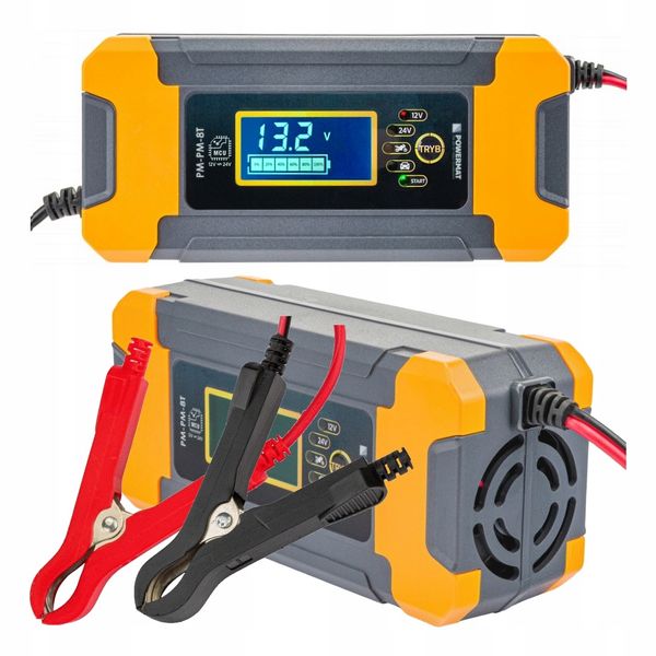 Prostownik mikroprocesorowy akumulatorowy 12V 24V 8A AUTOMATYCZNE ładowanie zdjęcie 1