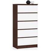 Komoda do sypialni, 5 szuflad, STILO, 60x40x121 cm, wenge | TYLETEGOTU