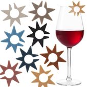 8x Kolorowe Znaczniki na Szklanki Kieliszki Napoje Drinki Ozdoba