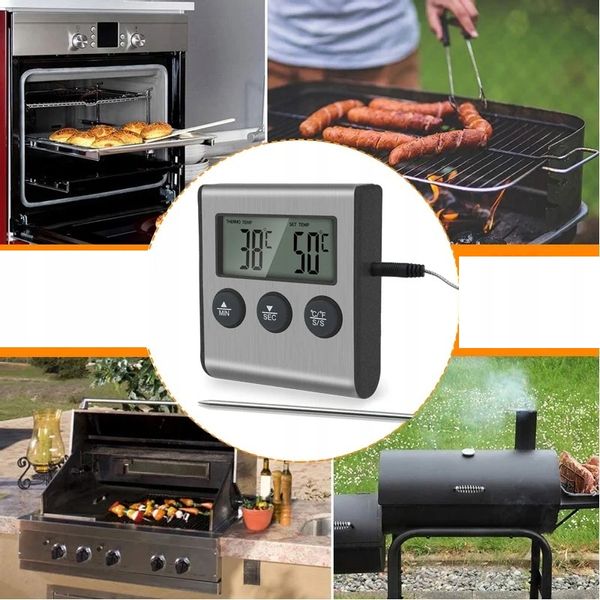 TERMOMETR DO WĘDZARNI Pieczenia GRILLA SONDA TIMER zdjęcie 12