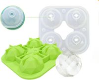 Foremka do Lodu Kule 5 cm Silikonowa na 4 Sztuki Zielona Duże Kule Lodu