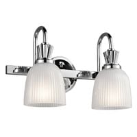 Lampa ścienna do łazienki Cora KL-CORA2-BATH Kichler szkło żebrowane IP44 białe chrom