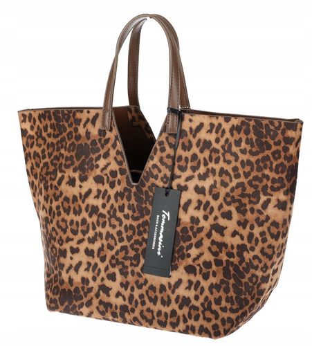 Torebka Damska Panterka Kuferek Shopper Tommasini Modna Duża 3658 Brązowa na Arena.pl
