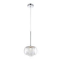 Nowoczesna lampa wisząca Rego nad stół crystals chrom