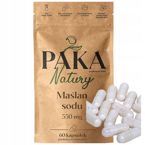 MAŚLAN SODU 60 kaps na jelita ibs KWAS MASŁOWY 1100mg w porcji Paka Natury na Arena.pl