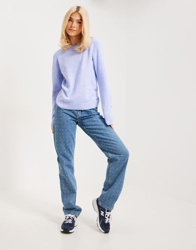 VERO MODA KLASYCZNY FIOLETOWY SWETER Z OKRĄGŁYM DEKOLTEM G4Z NG5__S na Arena.pl