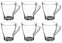 2 x Zestaw 6 szklanek z uchem 250 ml kubki gładkie do kawy herbaty
