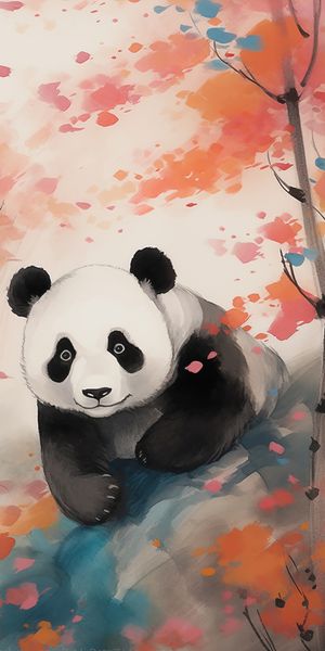 Plakat 50x100cm Panda wśród Klonów zdjęcie 1