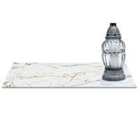 SZKLANA PODSTAWKA POD ZNICZE z dedykacją 60x20cm Kwarc beż 34c