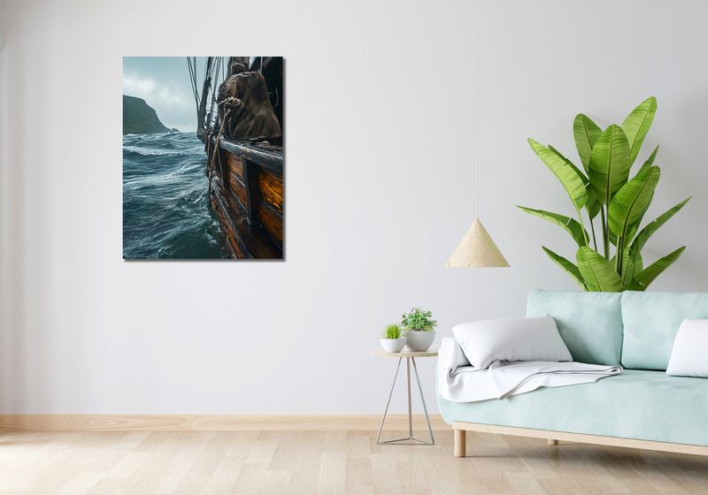 Obraz 70x90cm Statek na Falach zdjęcie 2