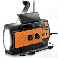 RADIO PRZENOŚNE SOLARNE KORBKA ALARM DYNAMO AWARYJNE LATARKA POWERBANK 4000