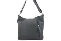 Pojemny skórzany worek na ramię - Szary ciemny