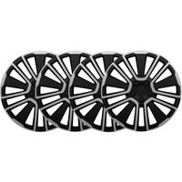 Kołpaki samochodowe uniwersalne SCUBA Czarno Srebrne 16 cali