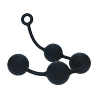 silicone round anal balls - xxl - 60mm - black