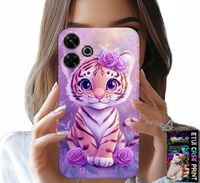 ETUI DO XIAOMI REDMI 13 4G - SŁODKI TYGRYSEK NA RÓŻOWYM TLE + SZKŁO