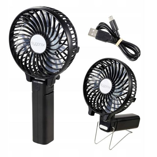 Wentylator ręczny podróżny AKUMULATOROWY regulacja SKŁADANY Sygonix na Arena.pl