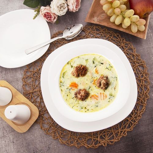 Talerz Obiadowy Głęboki Biały Duży na Zupę Gulasz Luna 21 cm 500 ml na Arena.pl