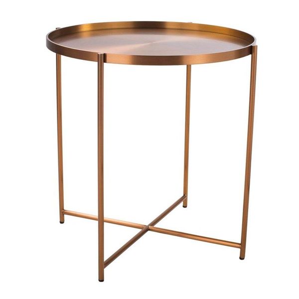 Okrągły stolik kawowy Moon DP-F80 copper Moos do salony miedziany zdjęcie 1