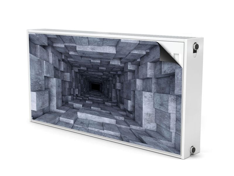 MAGNETYCZNA Osłona Grzejnika Betonowy Tunel Efekt 3D 120cm x 60cm zdjęcie 2